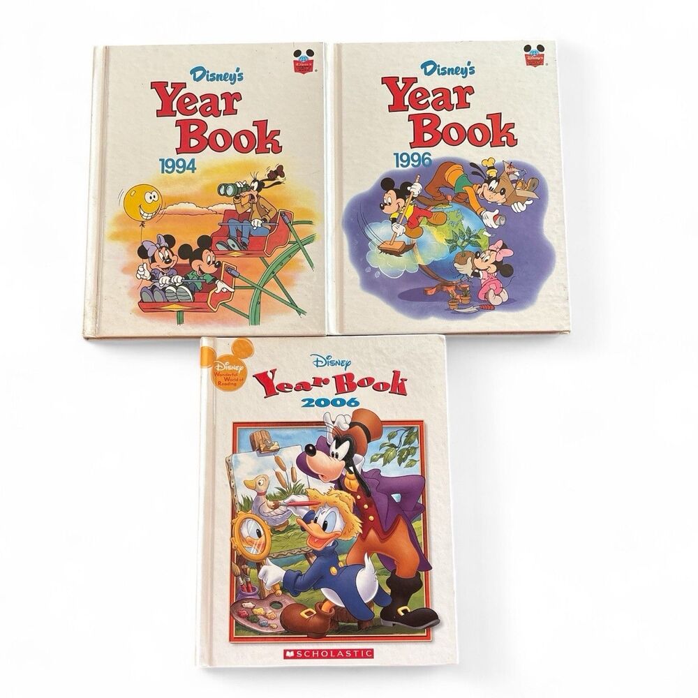 Lot Of 3 Disney’s World Of Reading Year Books  1994, 1996, 2006 Hardcover